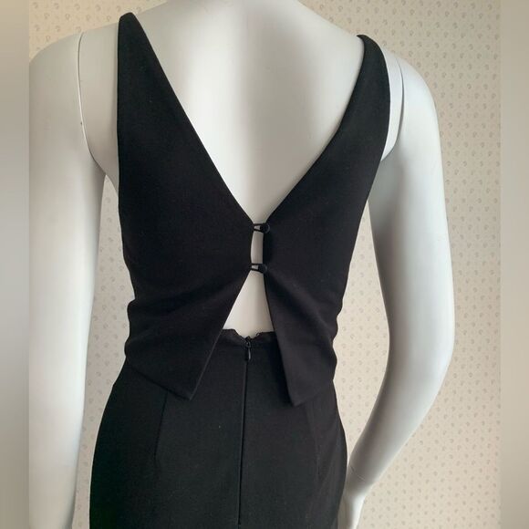 REVOLVE x Nicholas Ponti Ava Wrap Black Maxi Gown Deep V Neckline sz 2 PW13 - Picture 8 of 16